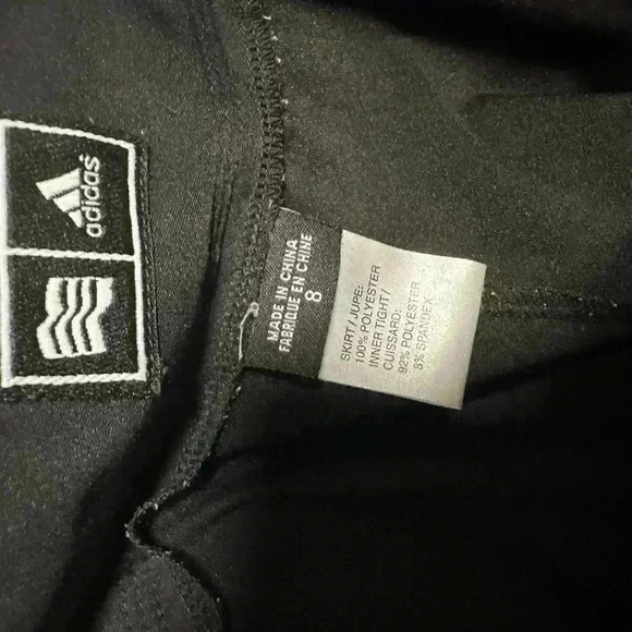 Adidas Climacool Tennis Golf Skirt Black Iconic Classic White Stripes Size 8 - Picture 5 of 5